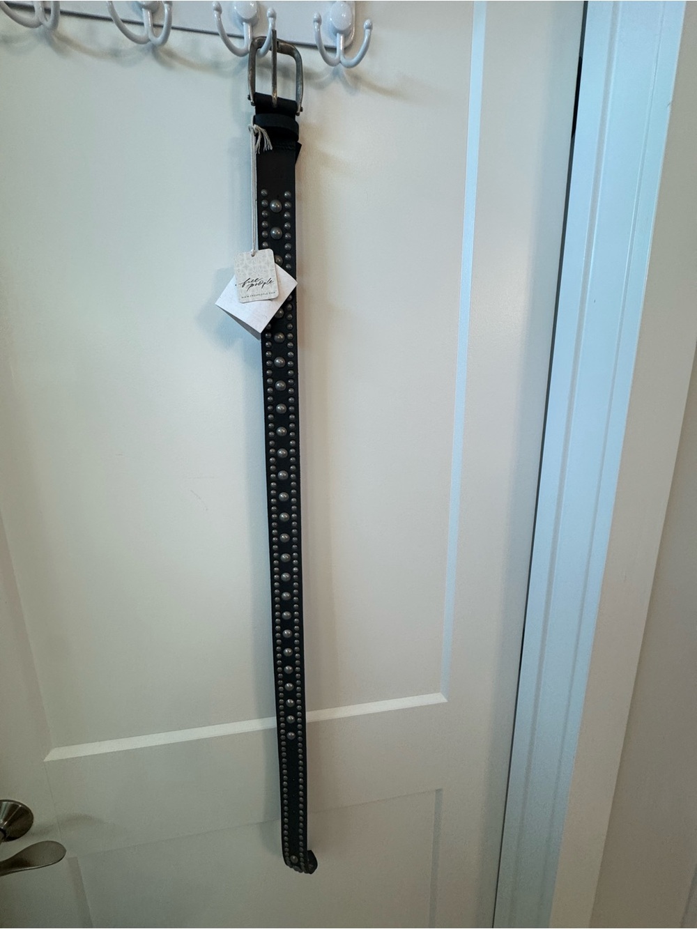 Free People Studded Black Leather Belt